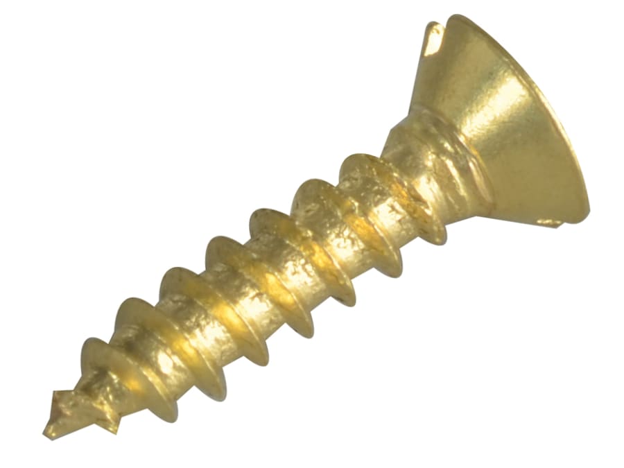 Forgefix FPCSK124BR Slotted Brass CSK Wood Screw 1/2in x 4