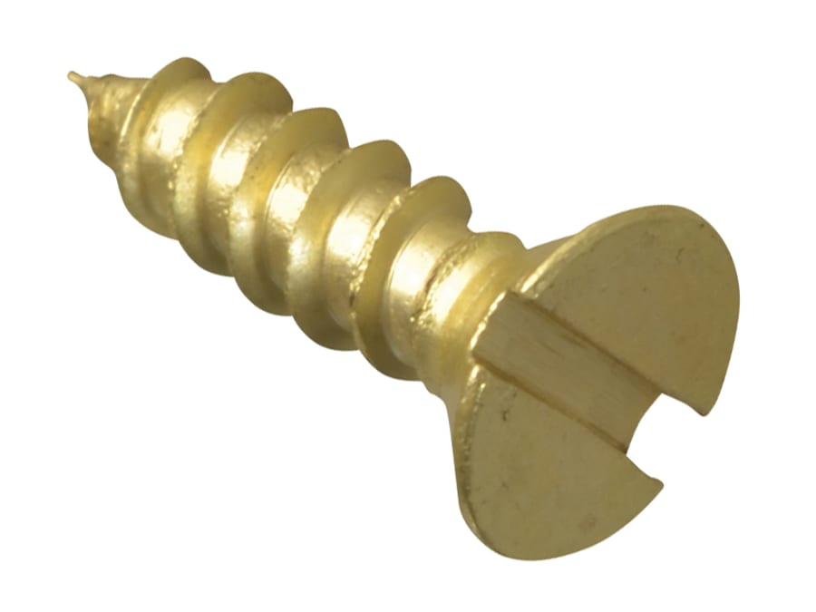Forgefix FPCSK126BR Slotted Brass CSK Wood Screw 1/2in x 6