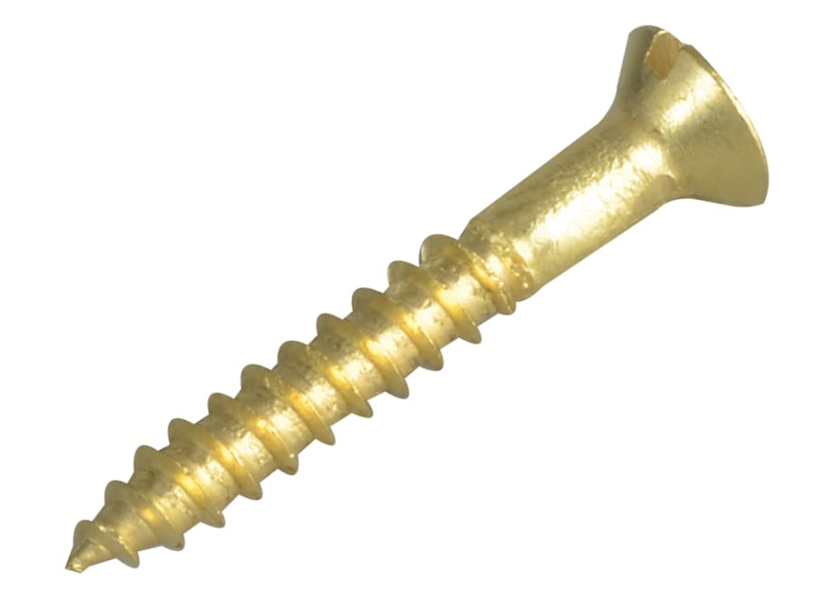 Forgefix FPCSK16BR Brass Slotted Countersunk Wood Screw 1in x 6