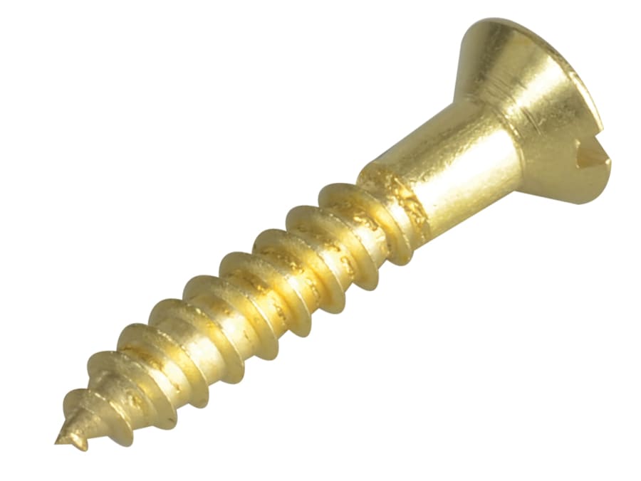 Forgefix FPCSK18BR Wood Screw Slotted Brass 1in x 8
