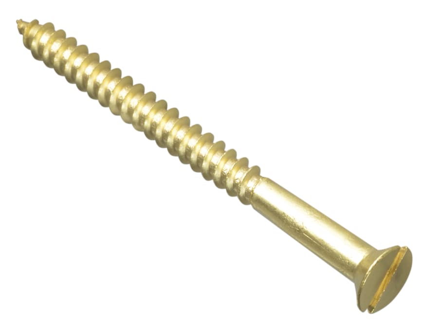 Forgefix FPCSK21210BR 2.5in x 10 Brass Slotted CSK Wood Screw