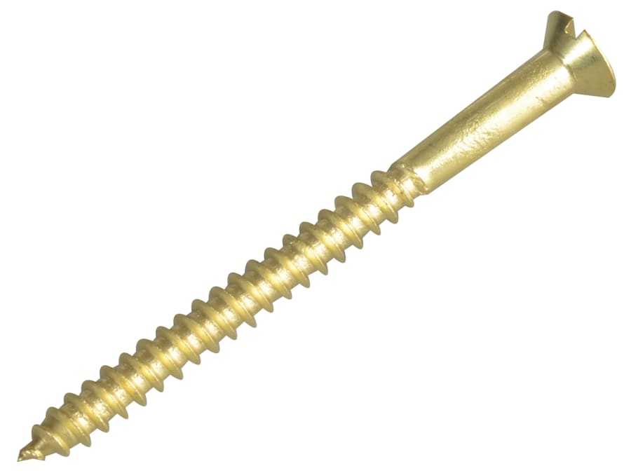 Forgefix FPCSK21210BR 2.5in x 10 Brass Slotted CSK Wood Screw