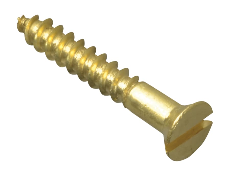Forgefix FPCSK344BR Brass Slotted Countersunk Wood Screw 19mm x 4