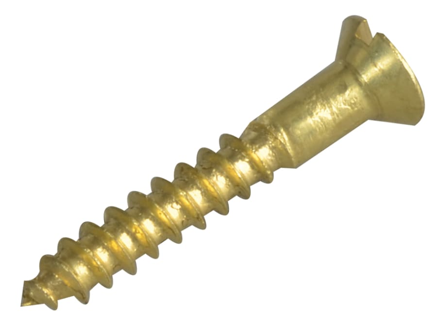 Forgefix FPCSK344BR Brass Slotted Countersunk Wood Screw 19mm x 4