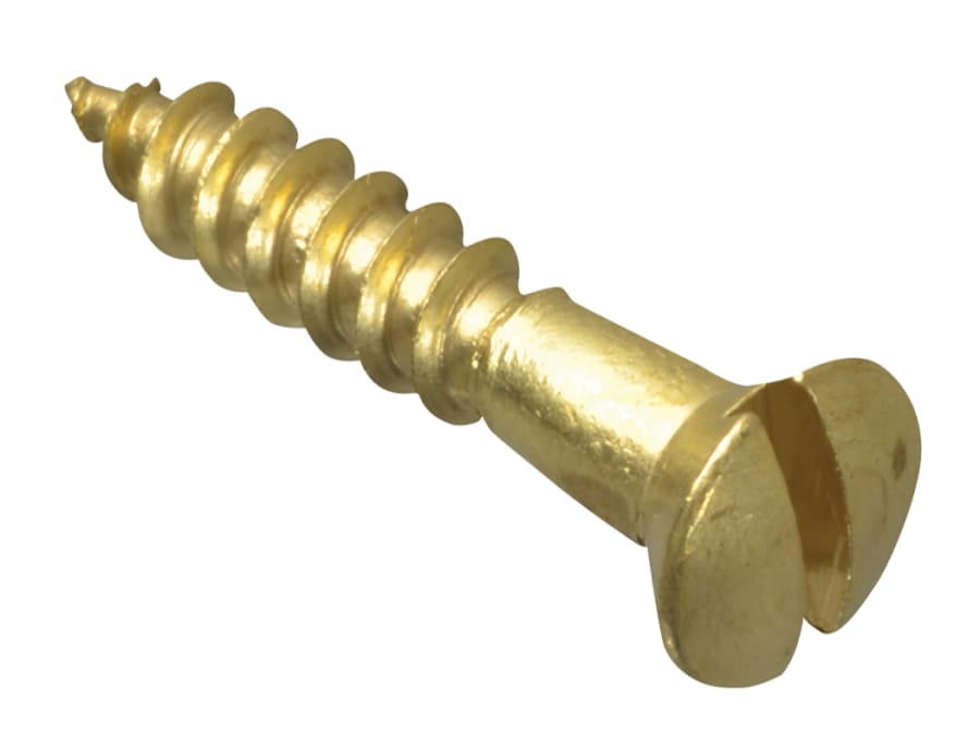 Forgefix FPCSK346BR Brass Slotted Countersunk Wood Screw 19mm