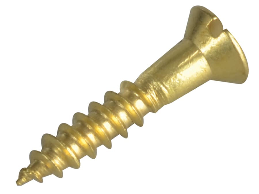 Forgefix FPCSK346BR Brass Slotted Countersunk Wood Screw 19mm