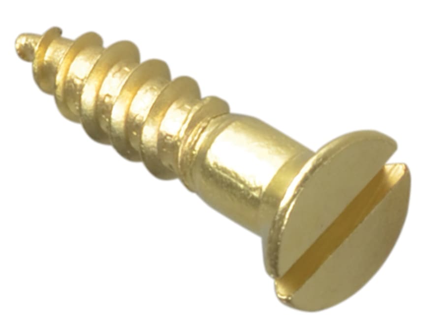 Forgefix FPCSK348BR Slotted Brass Countersunk Wood Screw 19mm × 8