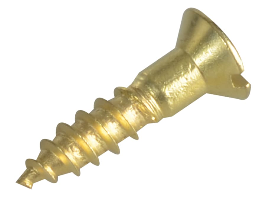 Forgefix FPCSK348BR Slotted Brass Countersunk Wood Screw 19mm × 8