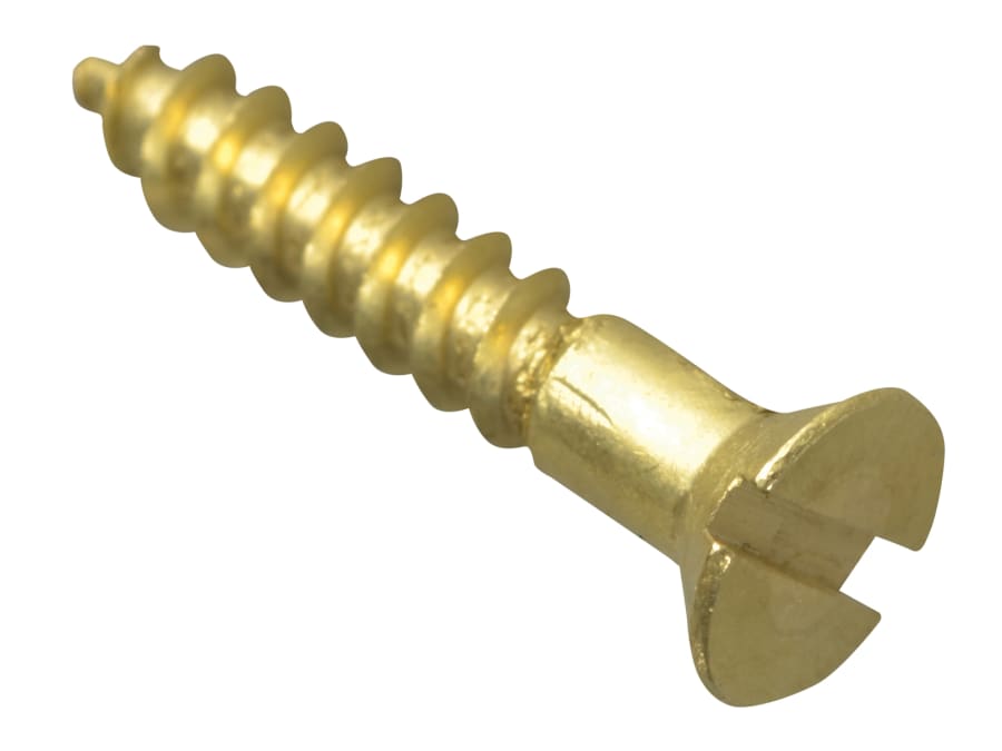 Forgefix FPCSK584BR Slotted Brass CSK Wood Screw 5/8in x 4