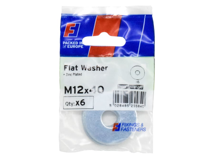 Forgefix FPKFW1240 M12 × 40mm Flat Washers ZP