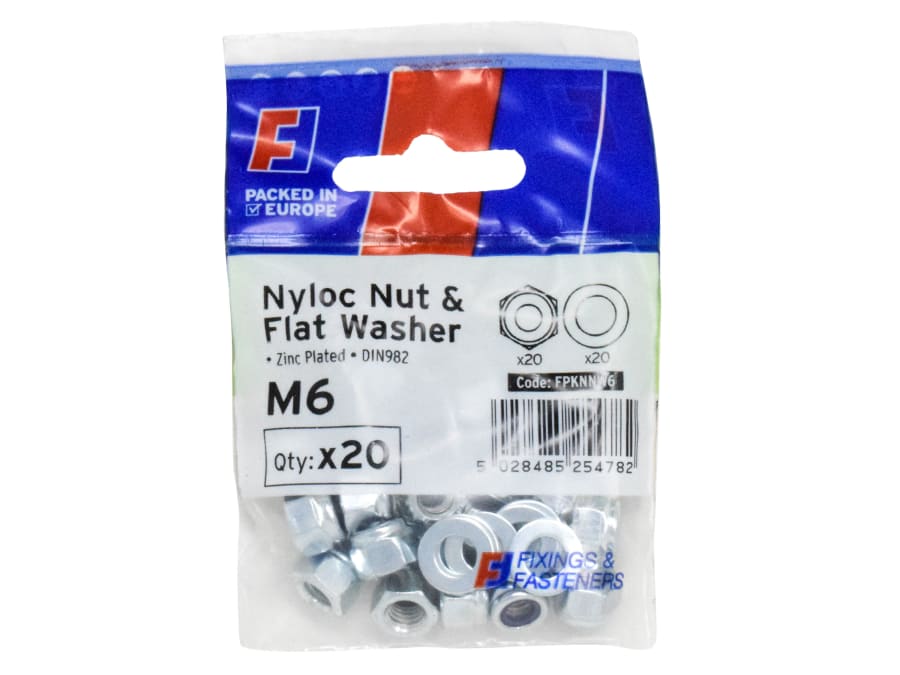 Forgefix FPKNNW6 M6 Nyloc Nut & Washer