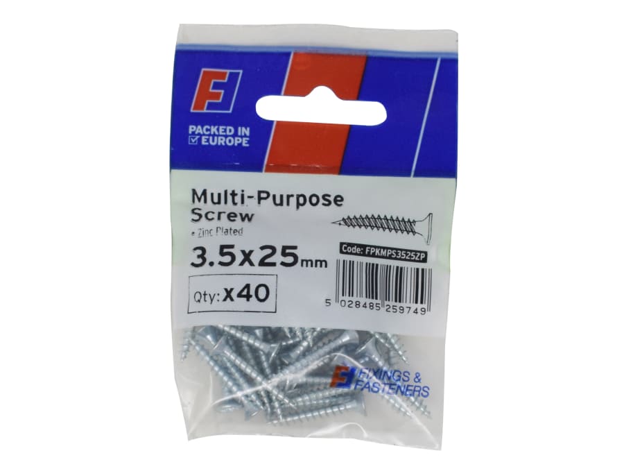 Forgefix FPKMPS3525ZP Multi-Purpose Pozi Screw 3.5 x 25mm