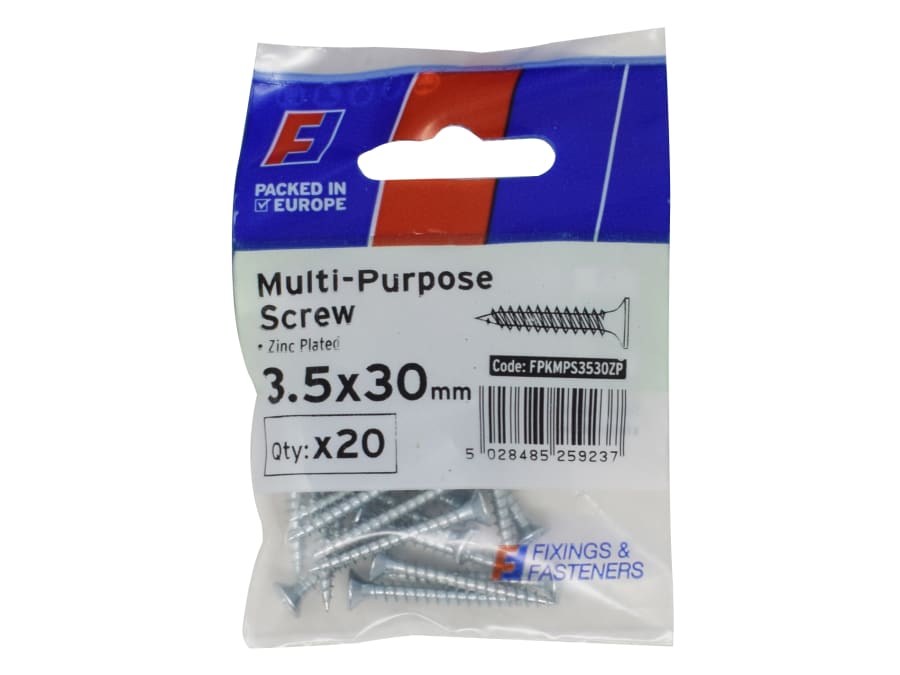Forgefix FPKMPS3530ZP Multi-Purpose Pozi Screw 3.5 x 30mm