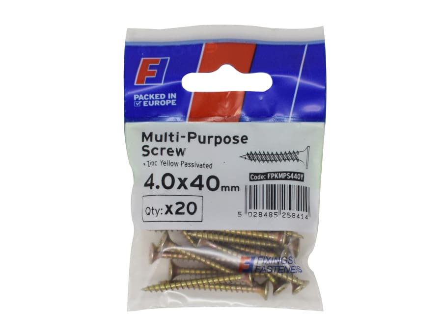 Forgefix FPKMPS440Y Multi-Purpose Pozi Screw 4.0 x 40mm
