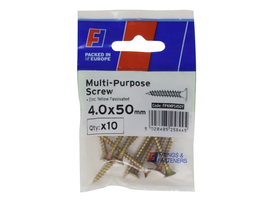 Forgefix FPKMPS450Y Multi-Purpose Pozi Screw 4.0 x 50mm