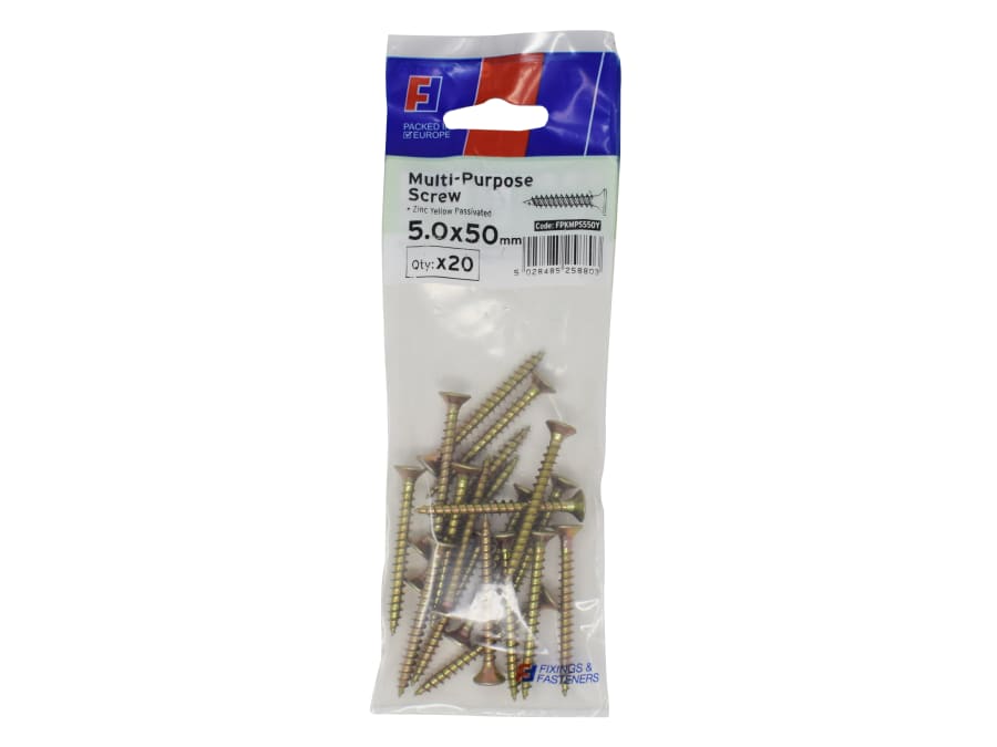 Forgefix FPKMPS550Y Multi-Purpose Pozi Screw 5.0 x 50mm