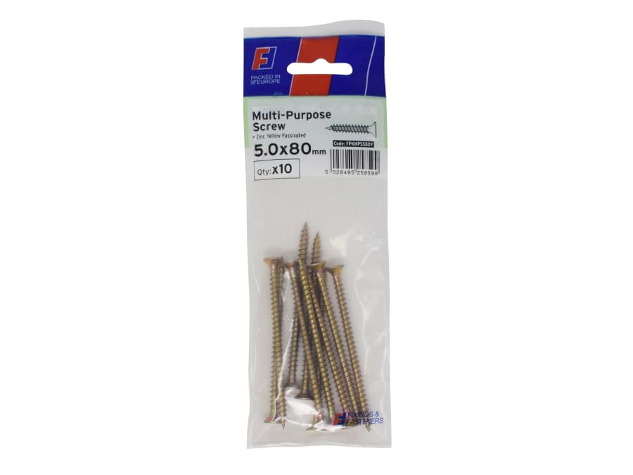 Forgefix FPKMPS580Y Multi-Purpose Pozi Screw 5.0 x 80mm