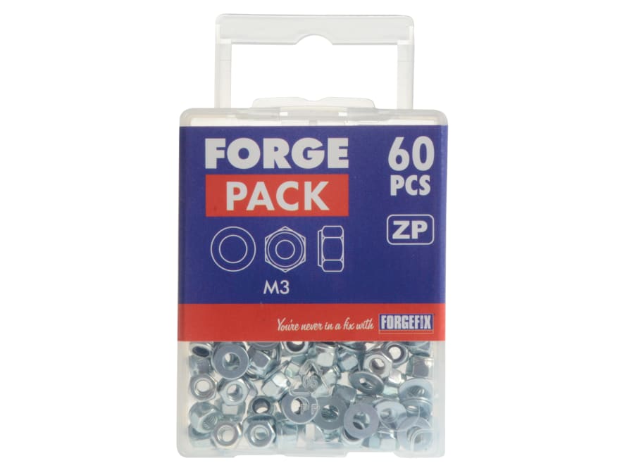 Forgefix FPNYLOC3 M3 Nyloc Nuts & Washers Zinc Plated