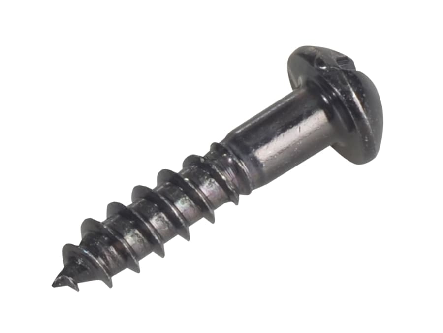 Forgefix FPRH348BJ 3/4in x 8 Slotted Round Head Wood Screw Black Japanned