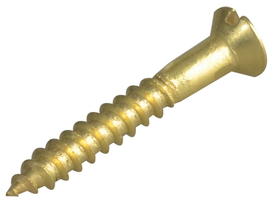 Forgefix FPRAH16BR 1in Slotted Raised Head Brass Wood Screw