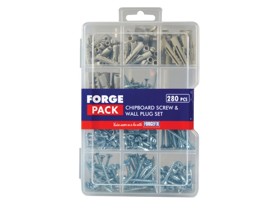 Forgefix FPSPSET Screw & Wall Plug Kit 280 Piece