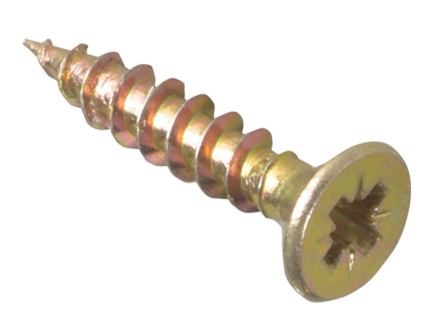Forgefix MPS3517Y 3.5 x 17mm Pozi Countersunk Screw with Yellow Zinc Plating Box 200