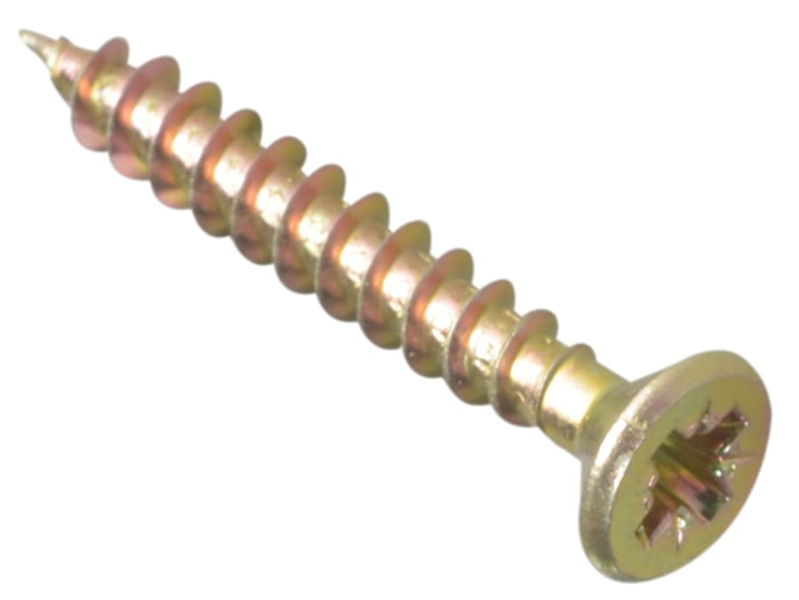 Forgefix MPS4530Y 4.5 x 30mm Multi-Purpose Pozi Screw with Yellow Zinc Finish Box 200