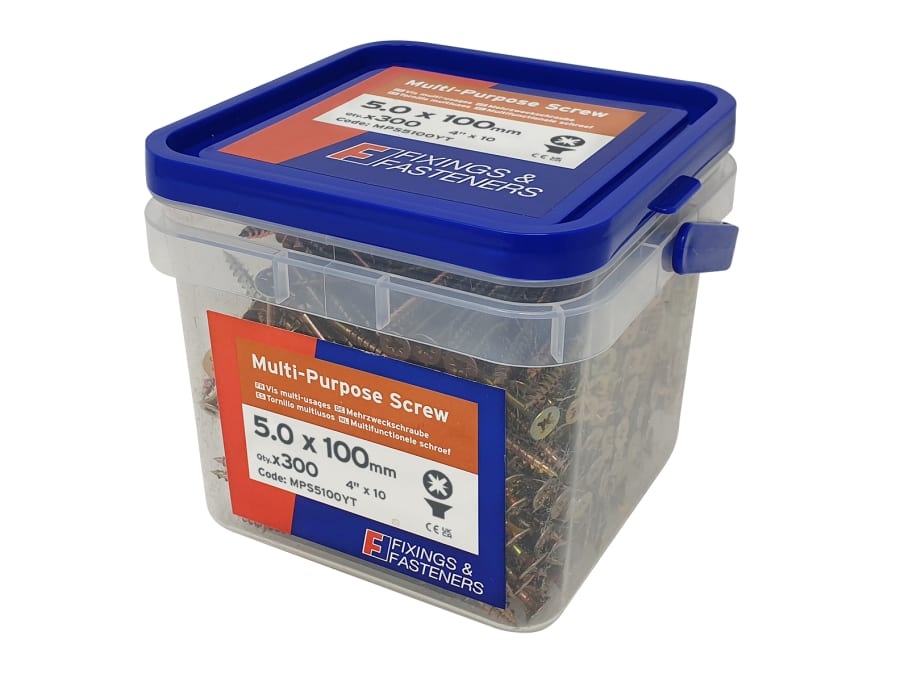 Forgefix MPS5100YT Multi-Purpose Screw 5.0 x 100mm Tub 300