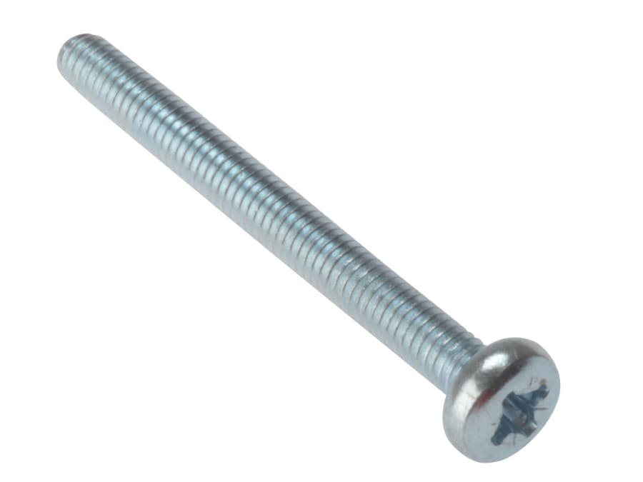 Forgefix 25MSPH650 M6 x 50mm Pan Head Machine Screw Zinc Plated