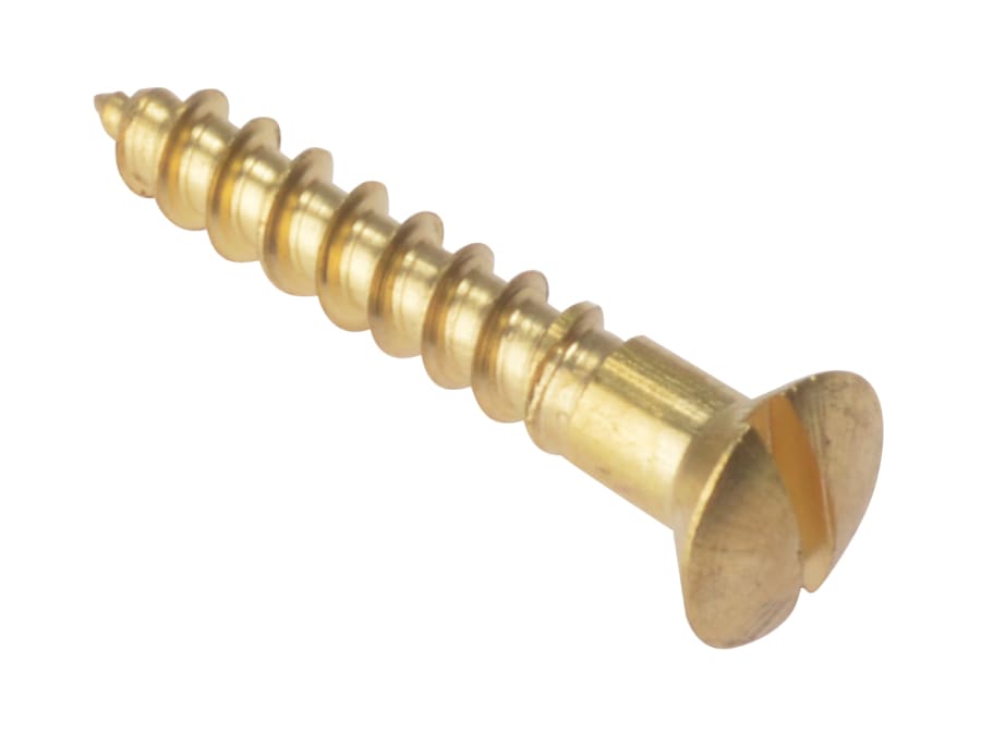 Forgefix RAH18BR Slotted Raised Head Wood Screw Brass 1in x 8