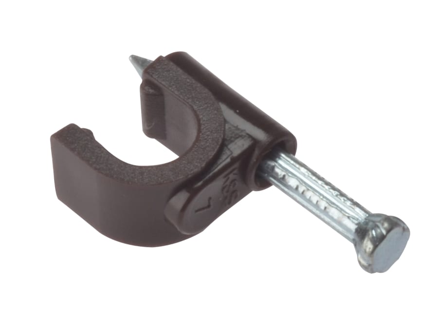 Forgefix RCC67BR 6-7mm Brown Round Cable Clips Box 100