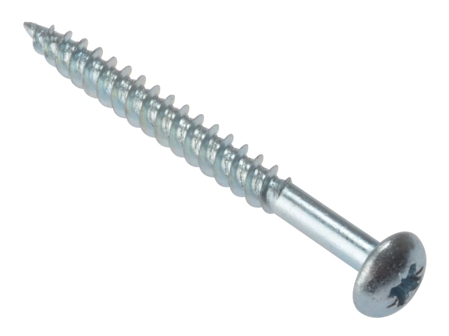 Forgefix RH11210ZP 1.1/2in x 10 Pozi Round Head Screws 200 Pack