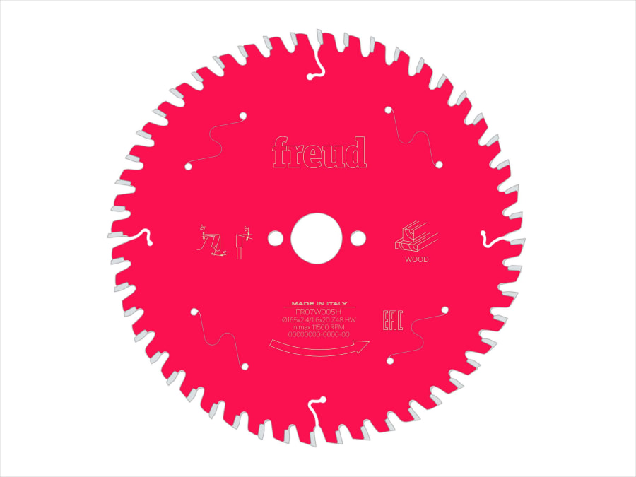 Freud F03FS10054 165mm x 20mm x 1.4/1mm x 48T Wood Circular Saw Blade