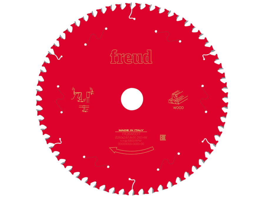 Freud F03FS09782 Wood Table Saw Blade 260x30mm 60T