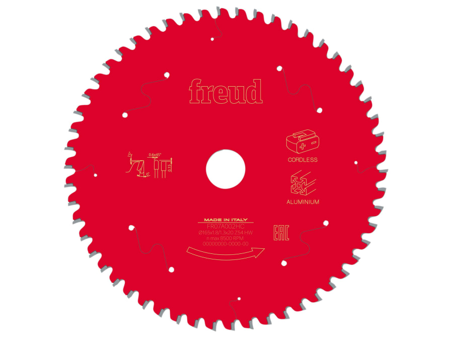Freud F03FS10086 Metal Circular Saw Blade 165mm x 20mm 54T