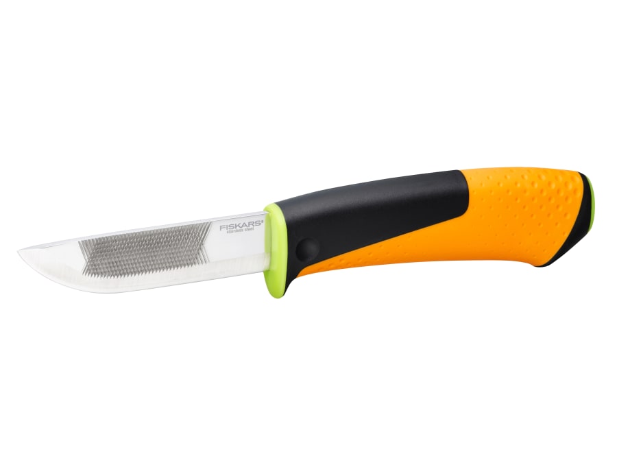 Fiskars 1023619 Heavy-Duty Knife with Sharpener