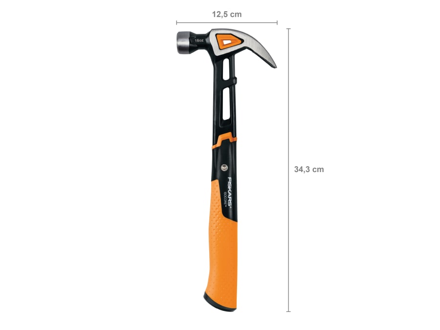 Fiskars 1027202 IsoCore Curved Finishing Hammer 450g