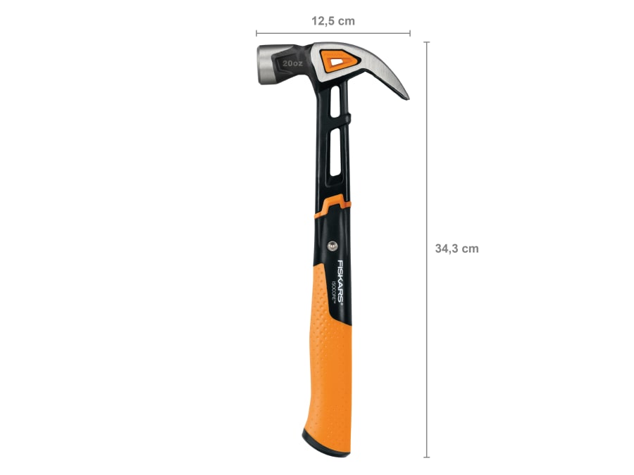 Fiskars 1027203 IsoCore Curved Finishing Hammer 570g