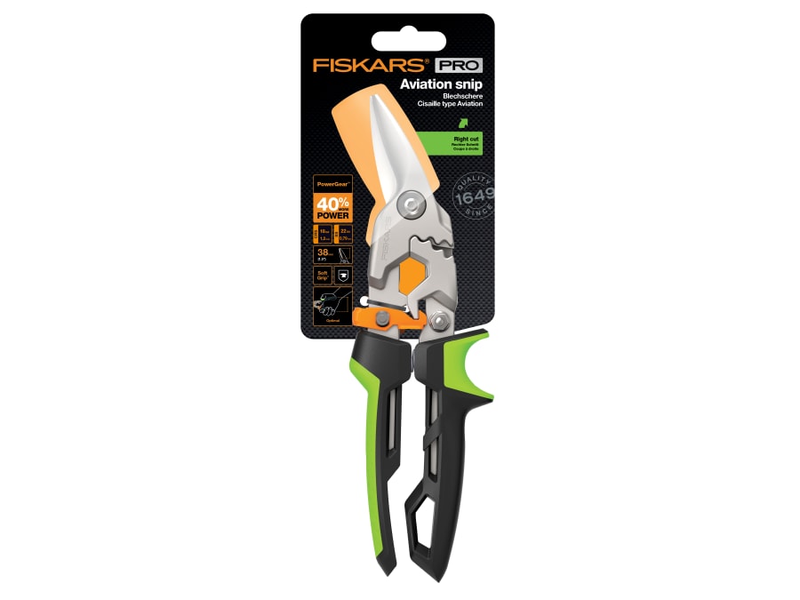 Fiskars 1027208 PowerGear™ Aviation Snips Right Cut 250mm