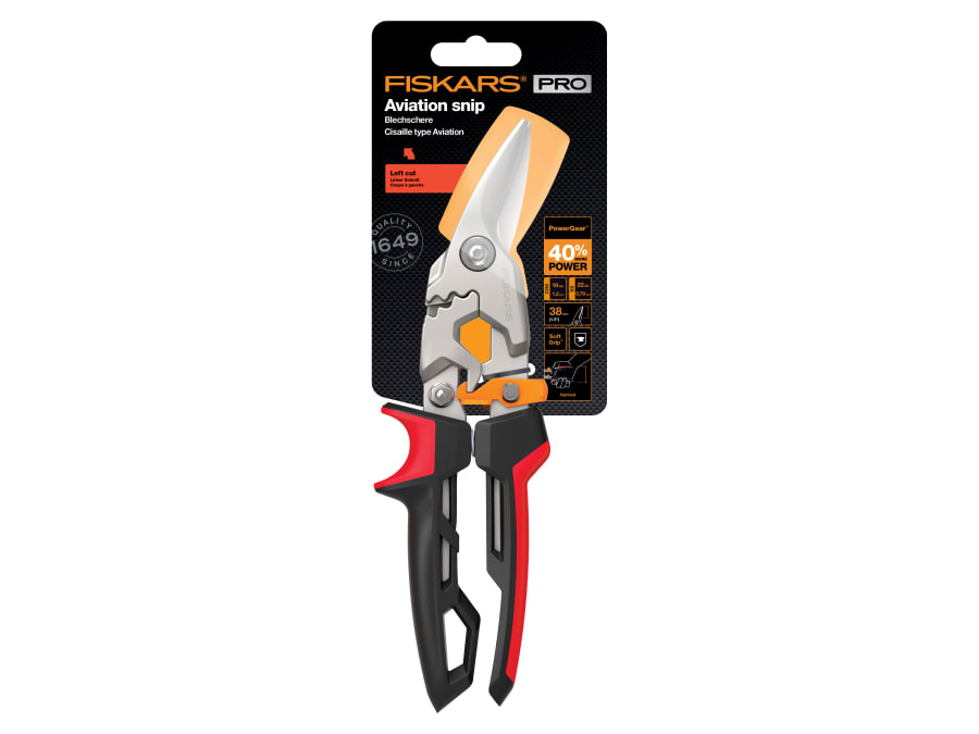 Fiskars 1027209 PowerGear™ Aviation Snips Left Cut 250mm