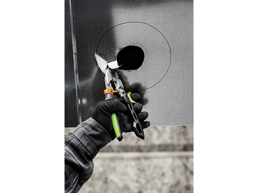 Fiskars 1027210 PowerGear™ Offset Aviation Snip Right Cut 250mm