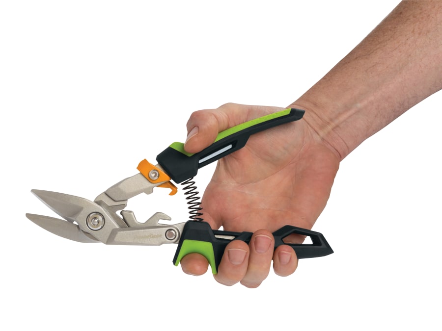 Fiskars 1027210 PowerGear™ Offset Aviation Snip Right Cut 250mm