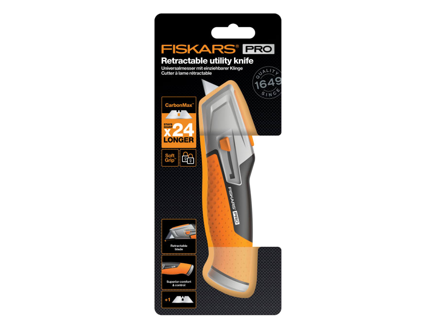 Fiskars 1027223 CarbonMax Retractable Utility Knife