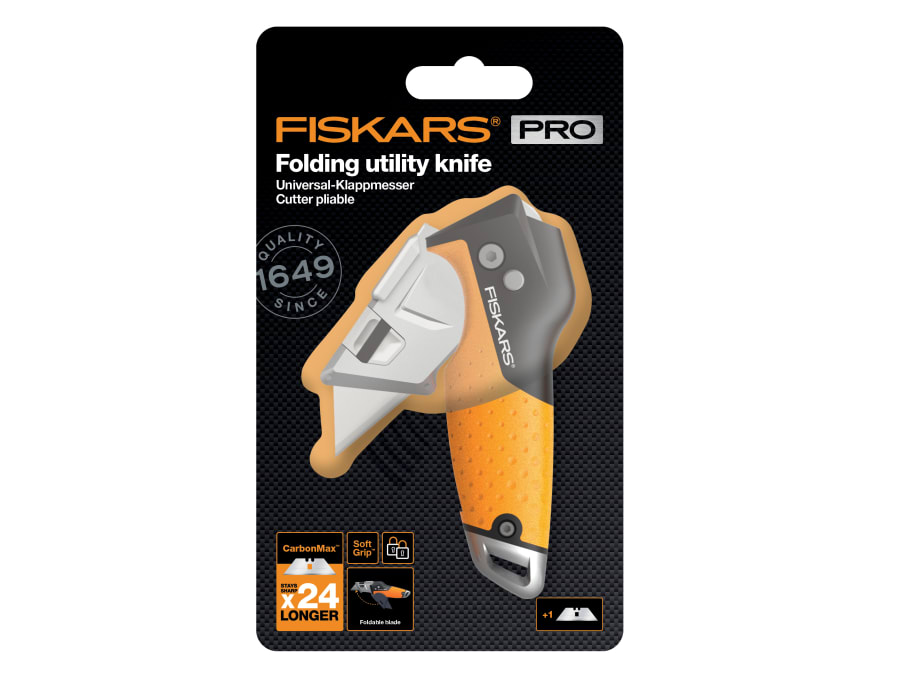 Fiskars 1027224 CarbonMax Folding Utility Knife