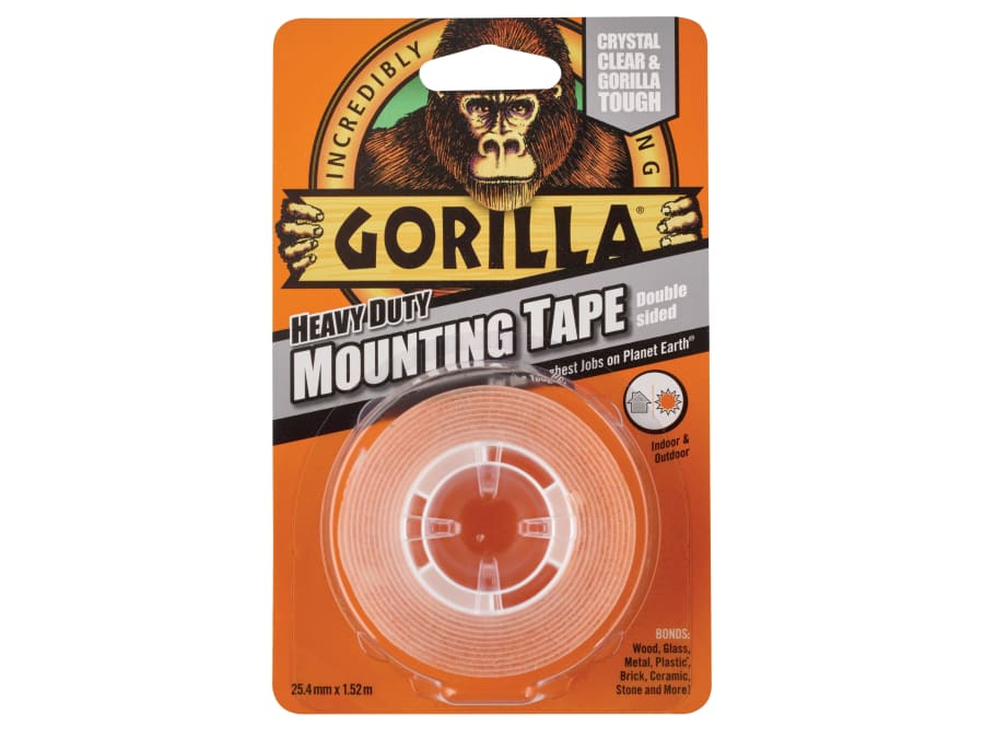 Gorilla Glue 3044101 Heavy-Duty Mounting Tape 25.4mm x 1.52m