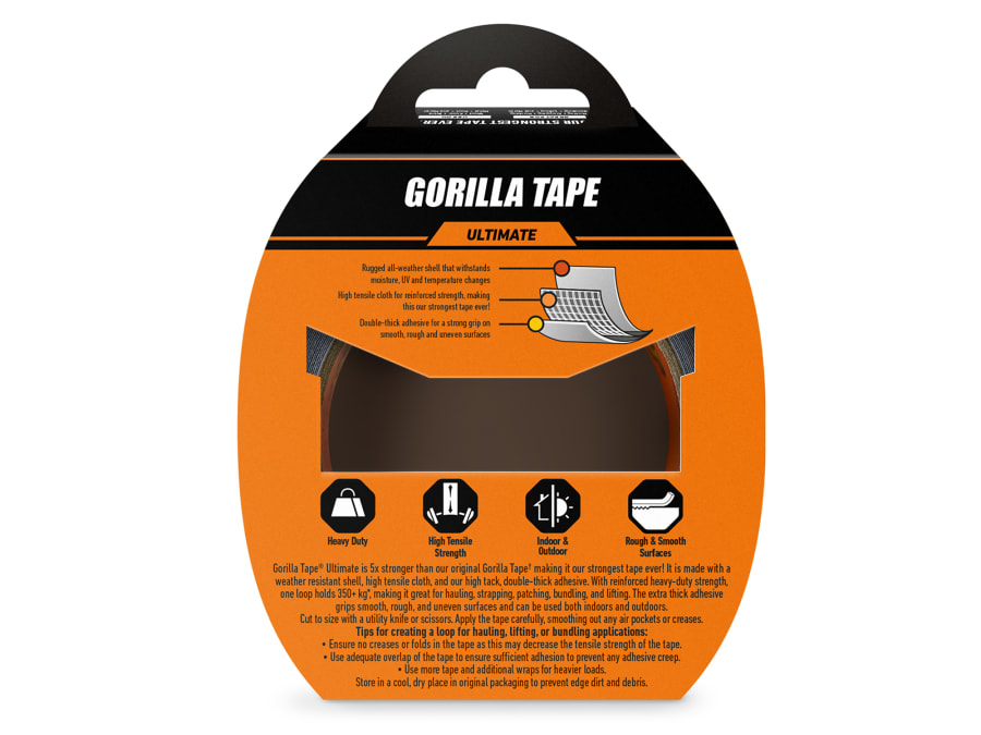 Gorilla Glue 118263 11m Black Tape