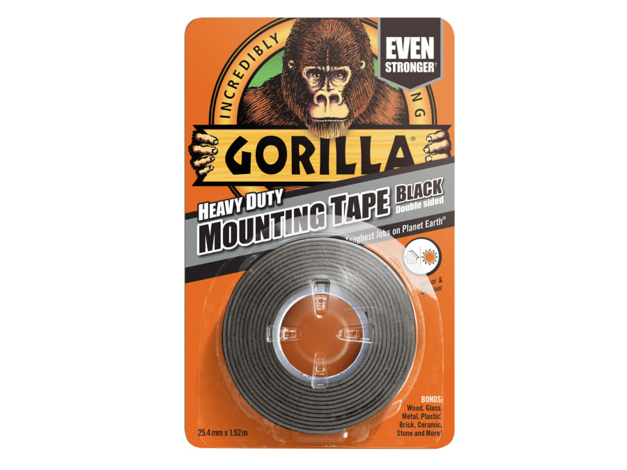 Gorilla Glue 3044201 Heavy-Duty Mounting Tape 25.4mm x 1.52m Black