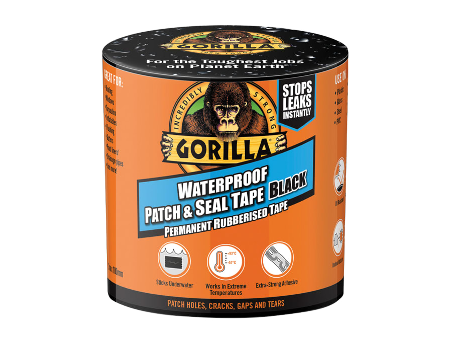 Gorilla Glue Gorilla 3044721 Waterproof Patch & Seal Tape 100mm x 3m Black