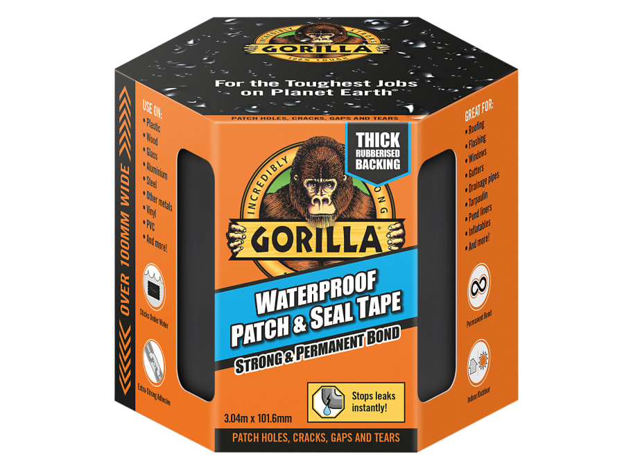 Gorilla Glue Gorilla 3044721 Waterproof Patch & Seal Tape 100mm x 3m Black
