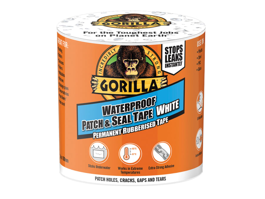 Gorilla Glue Gorilla 3044741 Waterproof Patch & Seal Tape 100mm x 3m White
